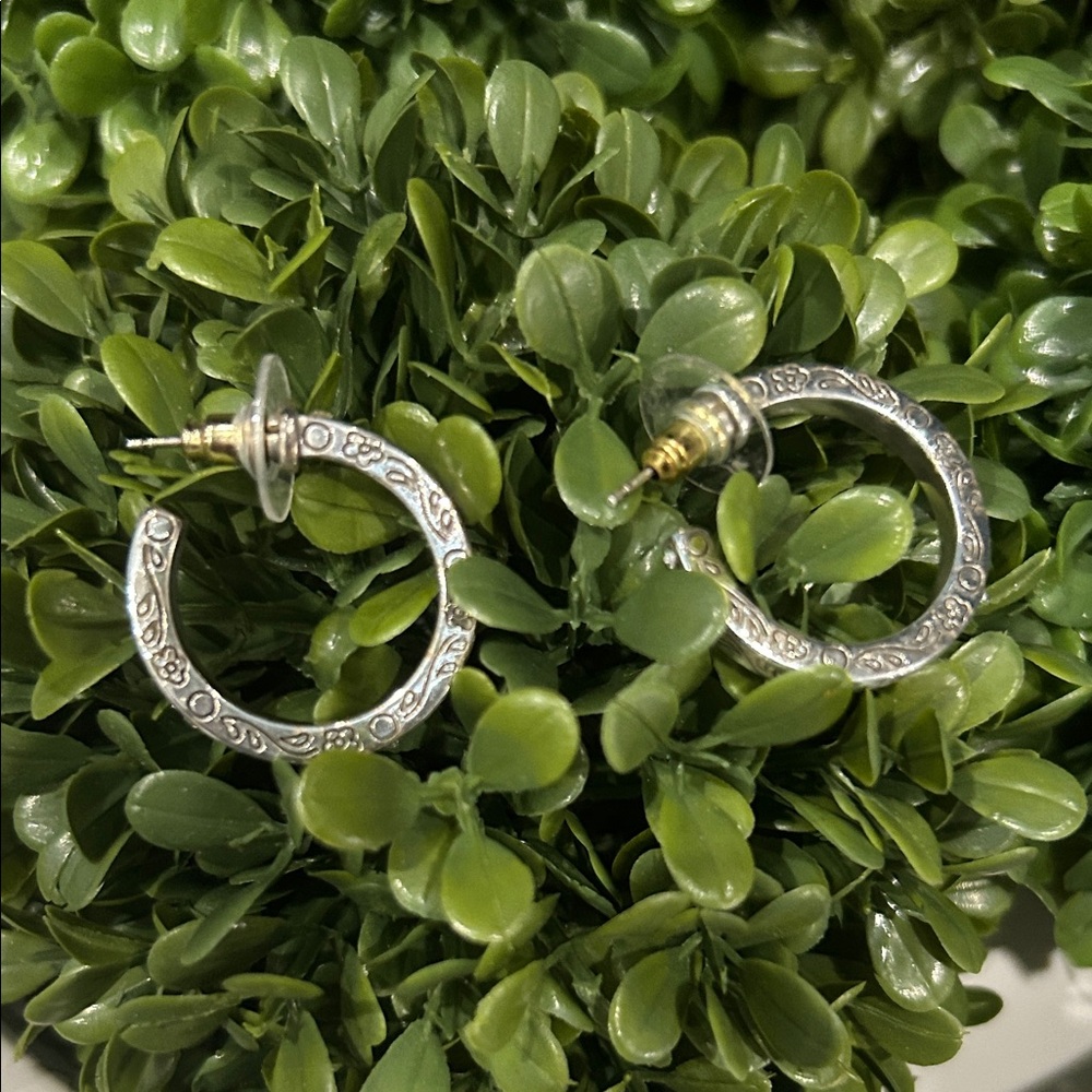 Brighton Silver Hoop Earrings with - Picture 4 of 4